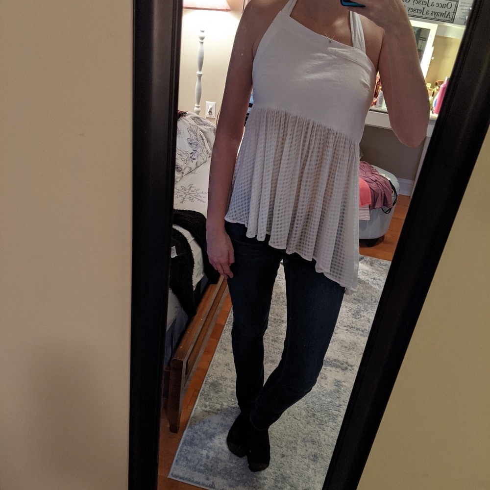 White asymmetrical Free People top - Picture 5 of 6